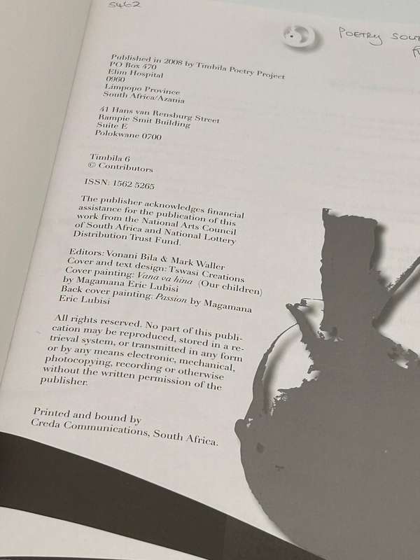 Timbila 6. A Journal of Onion Skin Poetry