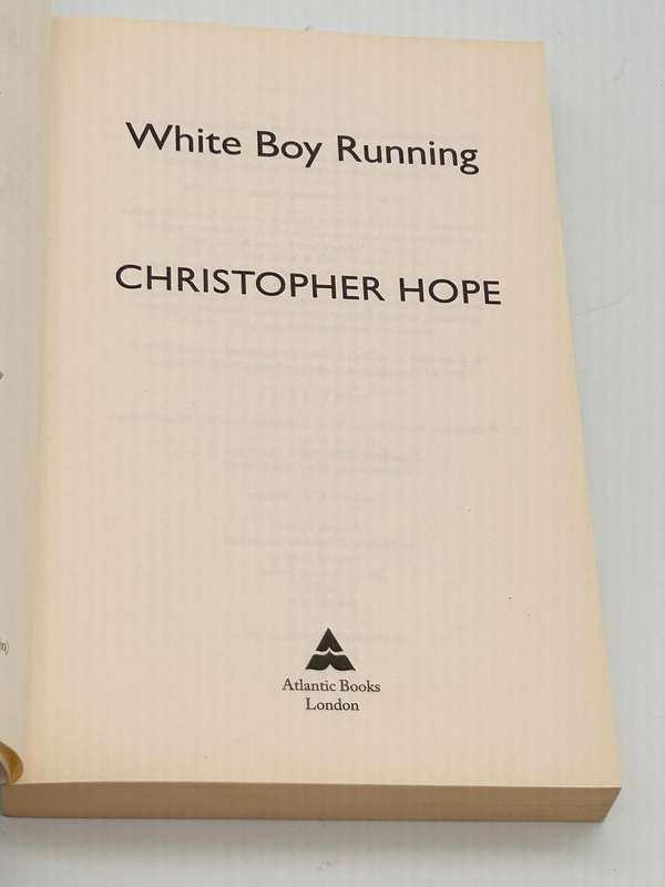 White Boy Running, Christopher Hope