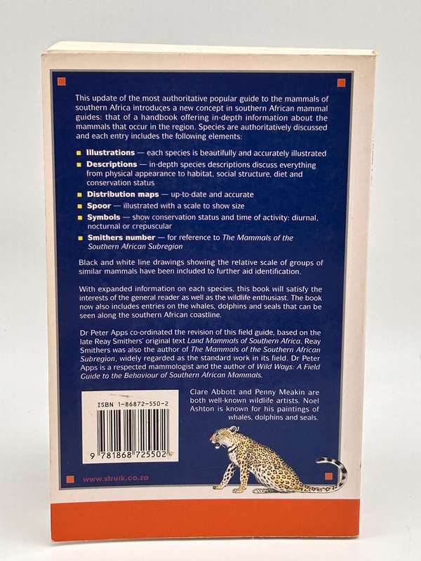 Smither`s Mammals of Southern Africa by Peter Apps