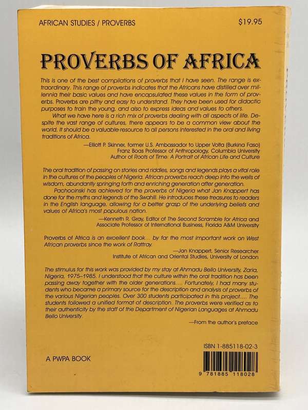 Proverbs of Africa: Human Nature in the Nigerian Oral Tradition: An Exposition and Analysis of 2,600