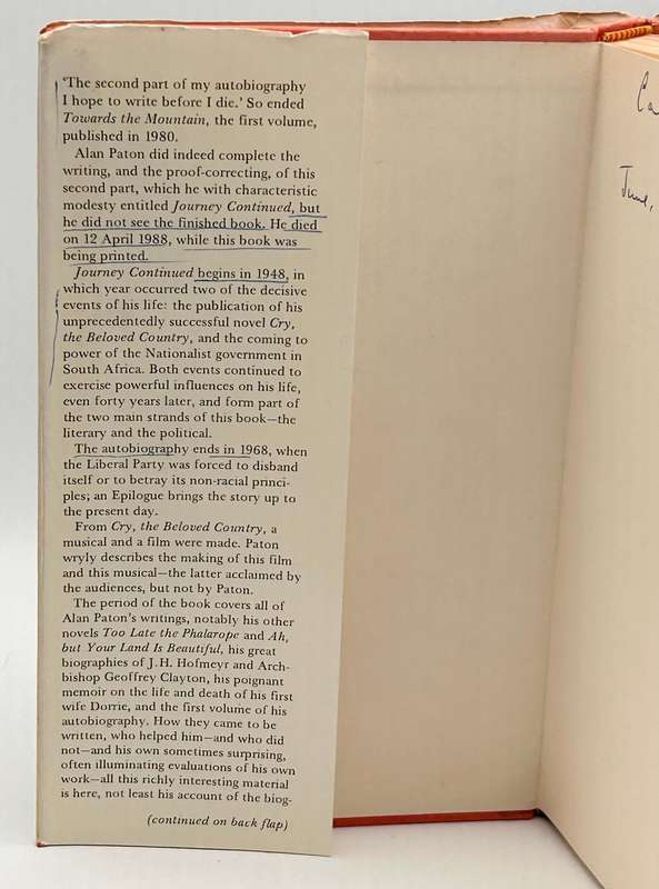 Journey Continued ~ An Autobiograph by Alan Paton.