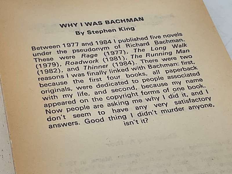 The Running Man by Stephen King writing as  Richard Bachman 1988