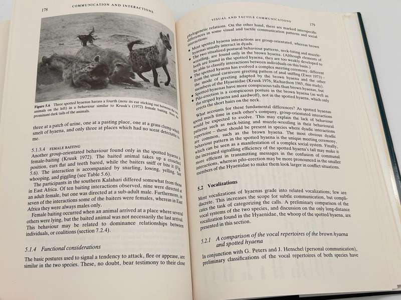 Kalahari Hyaenas: Comparative Behavioural Ecology of Two Species ~ MGL Mills