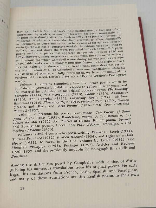 Roy Campbell: Collected Works 2 Vols | First Edition 1985
