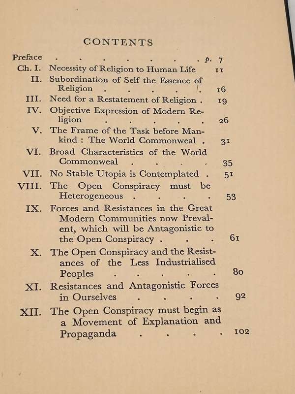 The Open Conspiracy ~ Blueprints for a World Revolution by HG Wells 1928