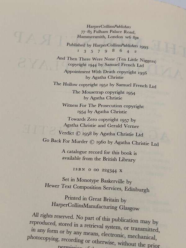 Agatha Christie ~ The Mousetrap and Other Plays | | Scarce 1993 Hardcover Large Format Edition