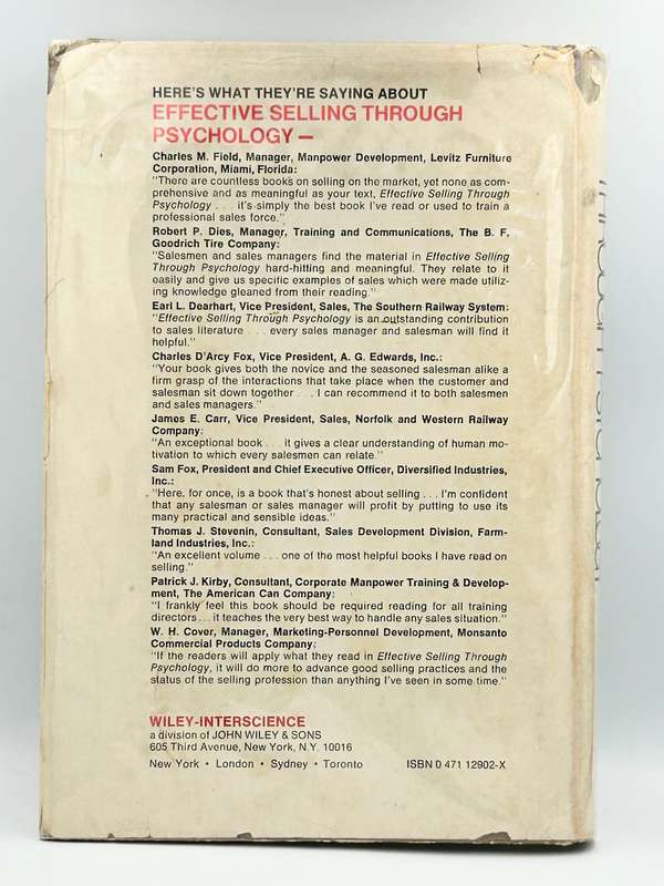Effective Selling Through Psychology - V Buzzotta |Dimensional Sales and Sales Management Strategies