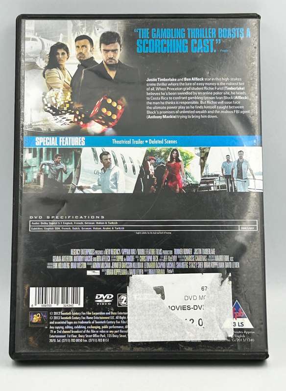Runner Runner DVD - Ben Affleck & Justin Timerlake