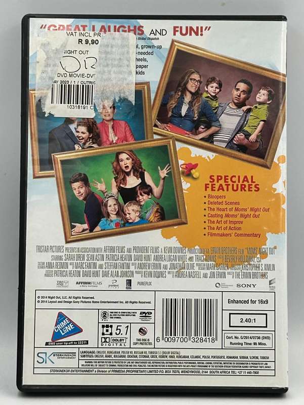Moms' Night Out DVD -  Sarah Drew, Sean Astin, Patricia Heaton and Trace Adkins.