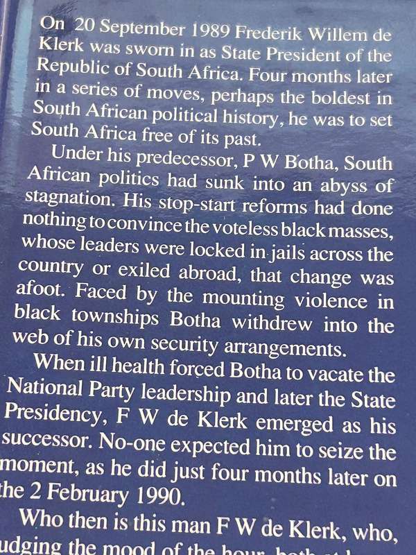 FW De Klerk - The Man in his Time ~ Willem De Klerk