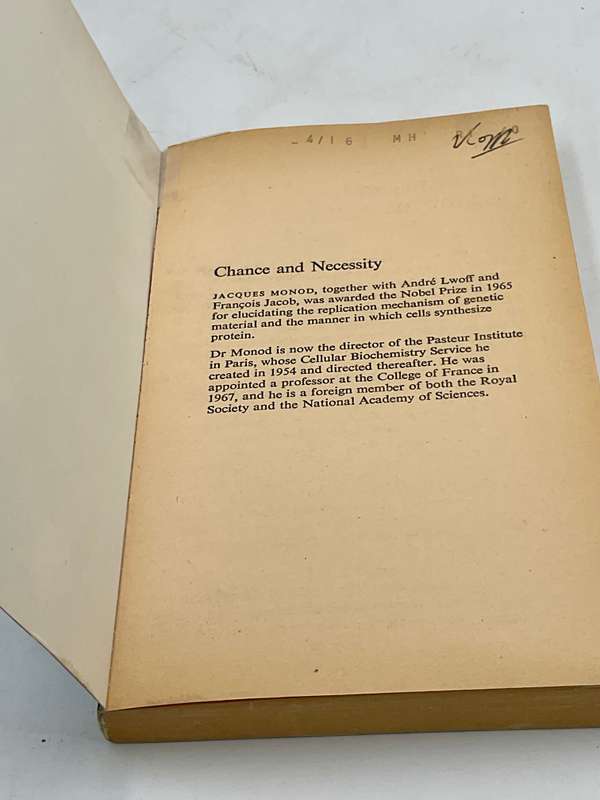 Chance and Necessity: An essay on the national philosophy of modern biology - Jacques Monod