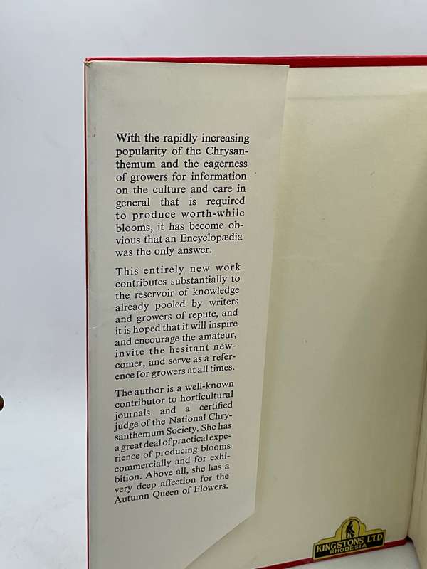 Pearson's Encyclopaedia of Chrysanthemums Monica Bennett First Edition 1958