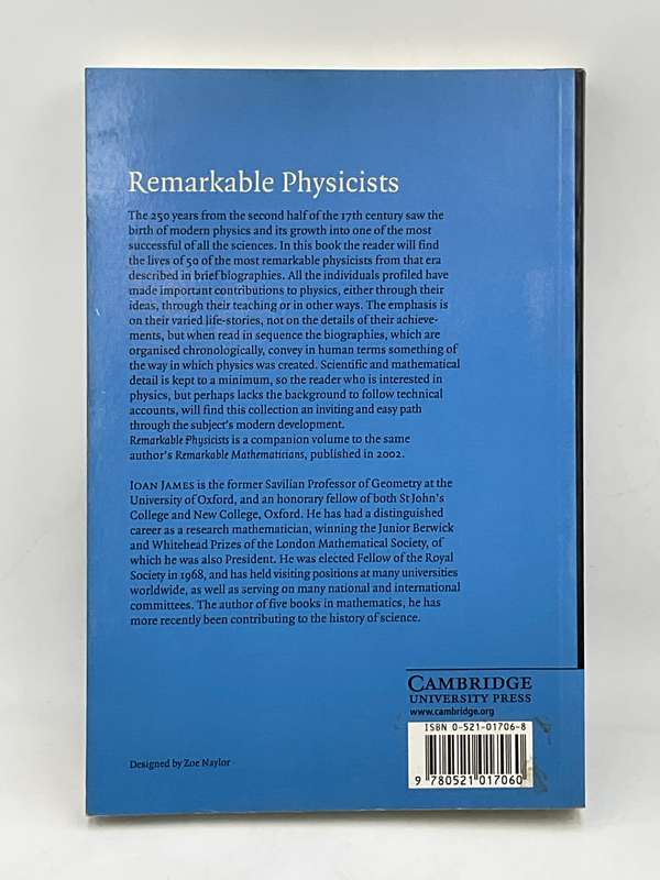 Remarkable Physicists: From Galileo to Yukawa - Joan James | Cambridge University Press,