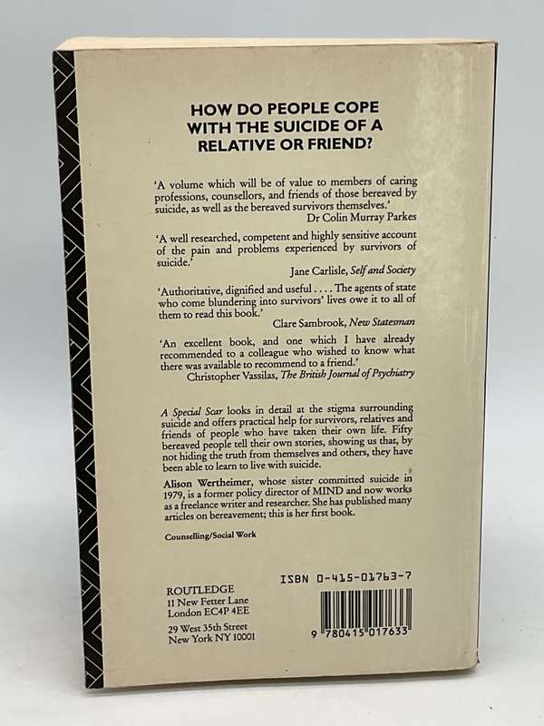 A Special Scar: The Experiences of People Bereaved by Suicide - Alison Wertheimer | Routledge