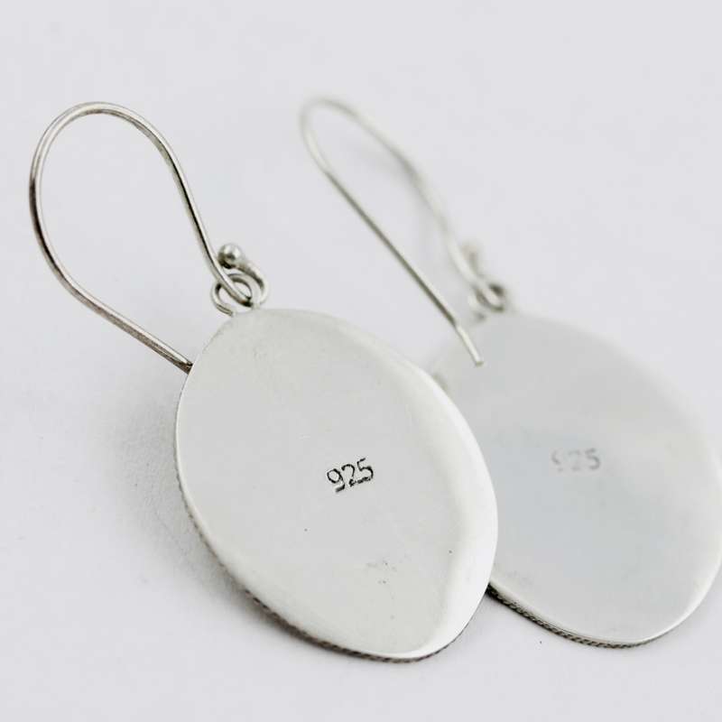 HAND-CRAFTED STERLING SILVER OVAL 'ARMADILLO' HAMMERED FINISH EARRINGS