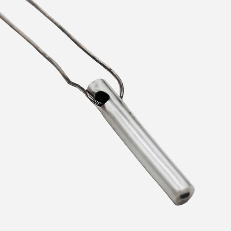 SOLID STERLING SILVER MODERN PENDANT NECKLACE on STERLING SILVER `LIQUID LINK` CHAIN