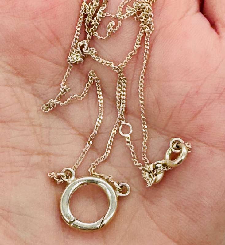 DAINTY STERLING SILVER SPRING HINGE MODERN NECKLACE TO BE WORN AS IS OR WITH ADDED PENDANT