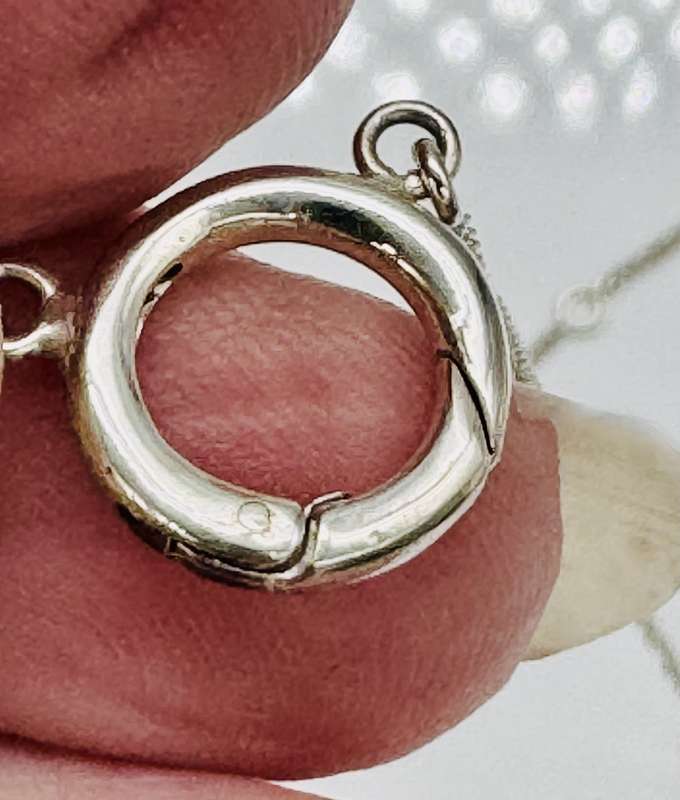 DAINTY STERLING SILVER SPRING HINGE MODERN NECKLACE TO BE WORN AS IS OR WITH ADDED PENDANT