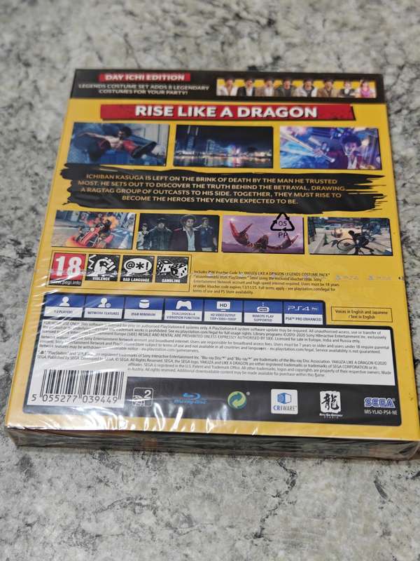 Yakuza: Like A Dragon (Day Ichi Steelbook Edition) PS4 Like New!