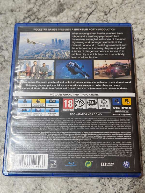 Grand Theft Auto 5 PS4 Great Condition!