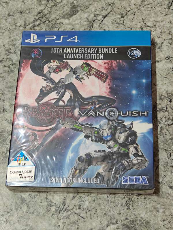 Bayonetta & Vanquish (10th Anniversary Bundle Launch Edition) Steelbook PS4 Like New!