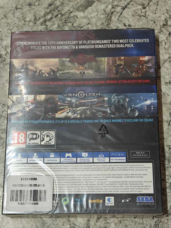 Bayonetta & Vanquish (10th Anniversary Bundle Launch Edition) Steelbook PS4 Like New!