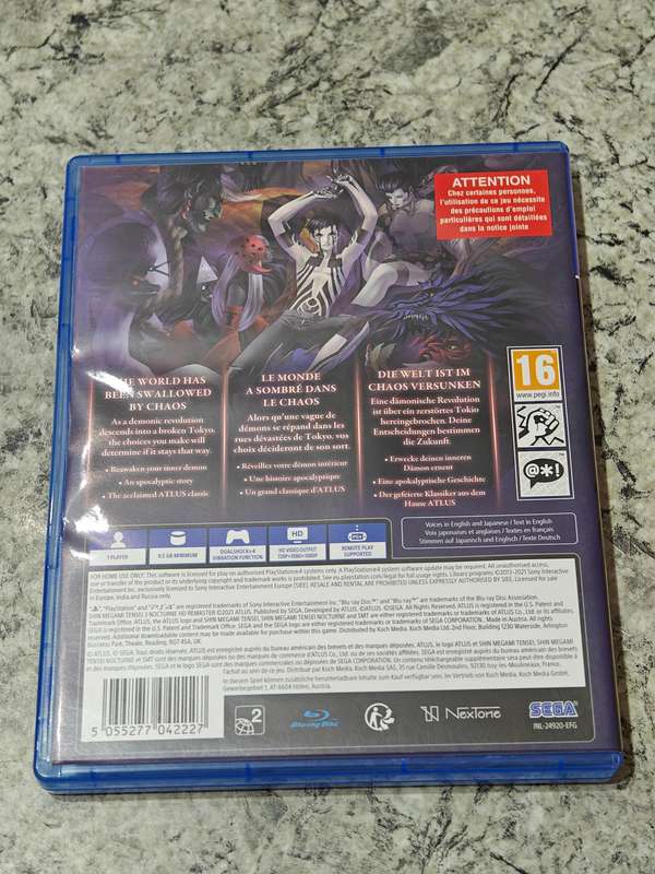 Shin Megami Tensei 3 Nocturne HD Remaster PS4 Great Condition!