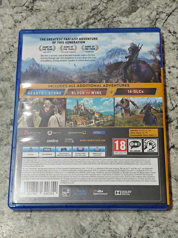 The Witcher 3 Game Of The Year Edition PS4 Great Condition!