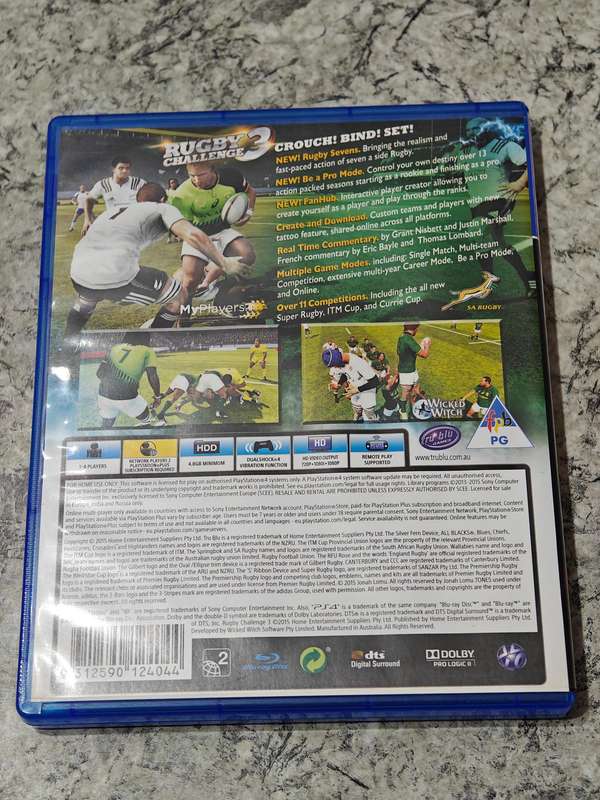 Rugby Challenge 3 PS4 Good Condition!
