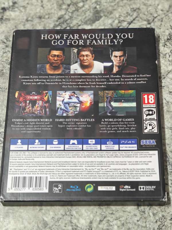 Yakuza 6: The Song Of Life (Essence Of Art Edition) PS4 Like New!