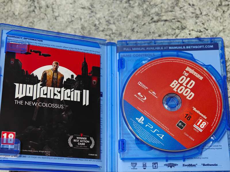 Wolfenstein The New Order & The Old Blood PS4 Great Condition! (2 Games)