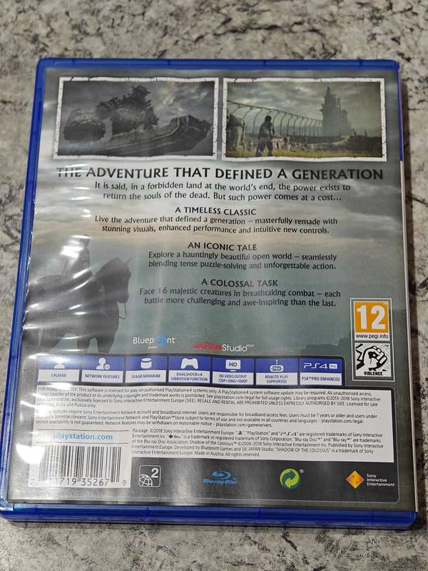 Shadow Of The Colossus PS4 Good Condition!