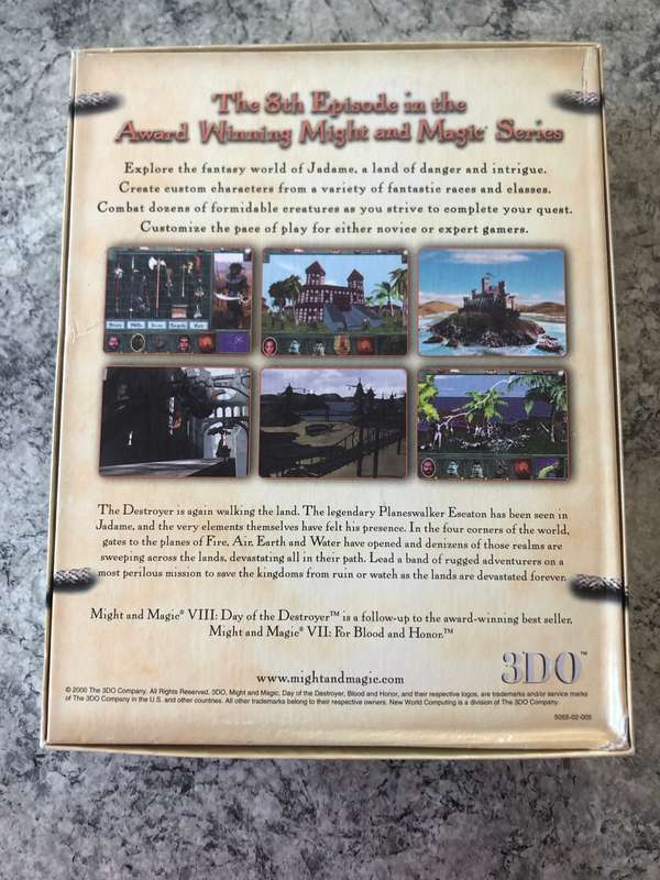 Might and Magic VIII: Day of the Destroyer PC BIG BOX 2000 Rare!!