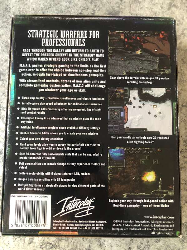 MAX 2: Mechanised Assault & Exploration Big Box PC 1998 Rare!!