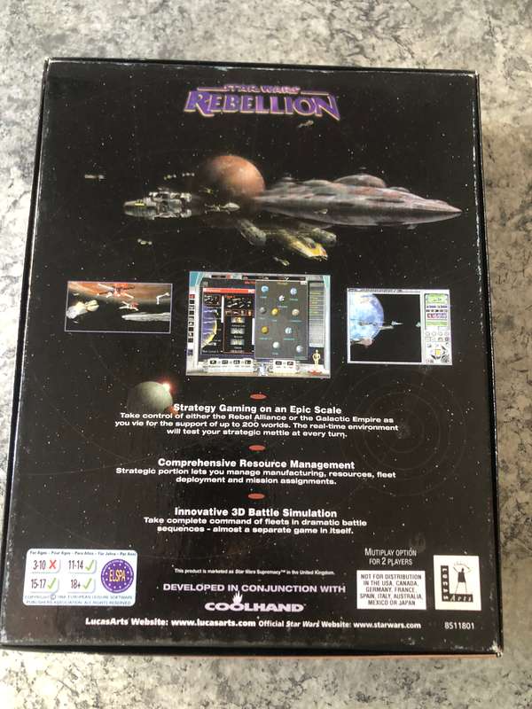 Star Wars: Rebellion PC Big Box 1998 Rare!!