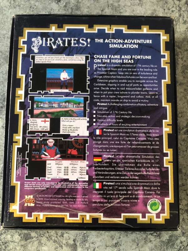 Pirates! Gold PC Big Box 1993 Rare!!