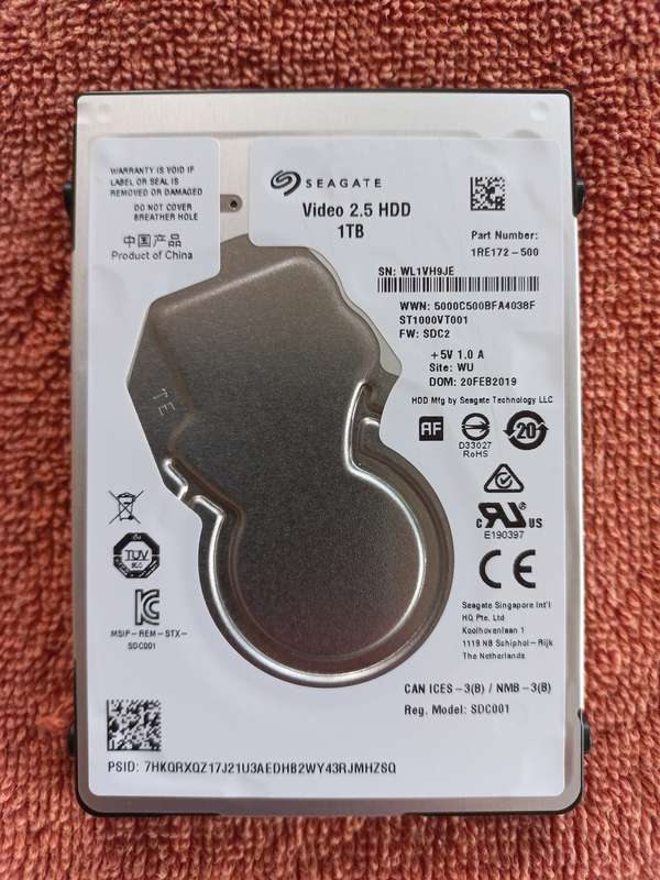1tb (1000gig) 2.5" Seagate hard drive -100% health & performance, no bad sectors