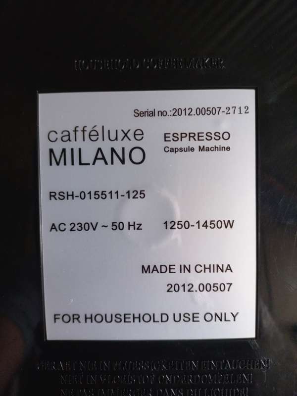 Espresso capsule machine -Nespresso® and Dolce Gusto® capsules - Caffè Luxe Milano RSH-015511-125