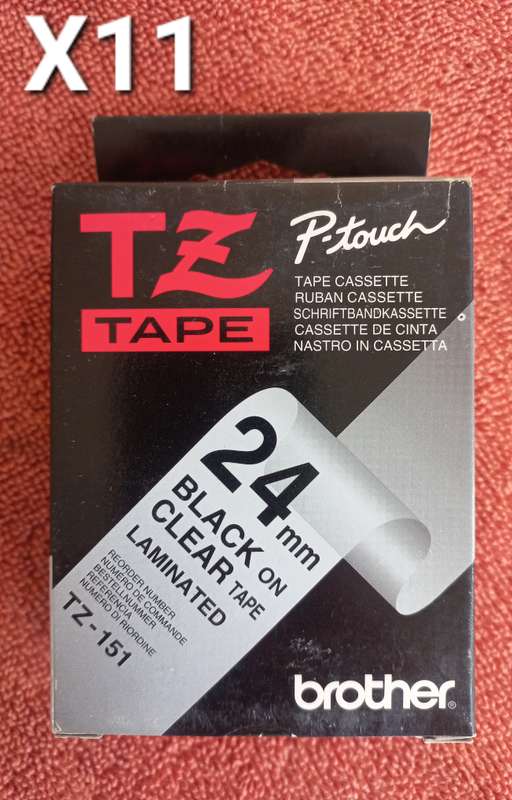 Lot of Brother P-Touch lable printer tape cassettes - see photos & description for more info
