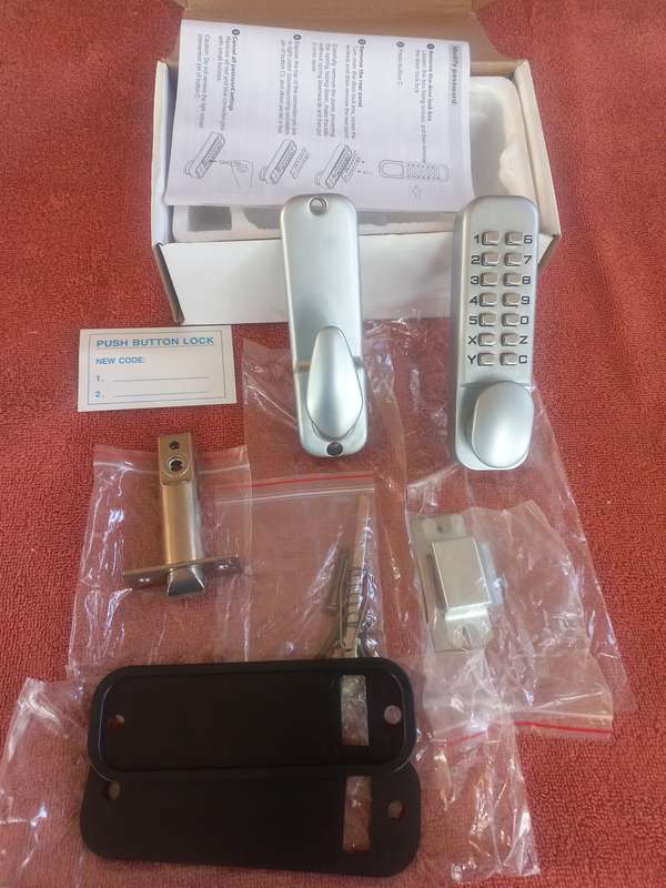 Push button combination door lock