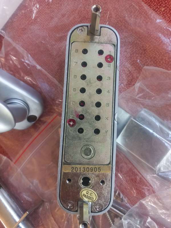 Push button combination door lock