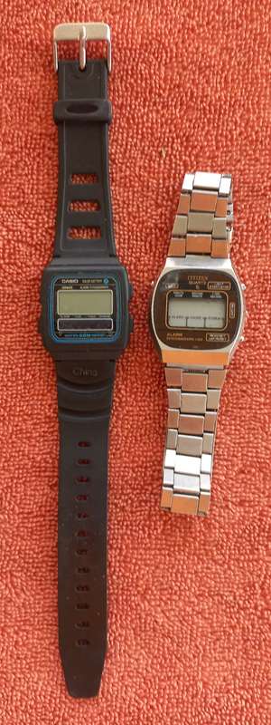 Parts, display or repair - Casio & Citizen watch lot (not working) - see photos & description