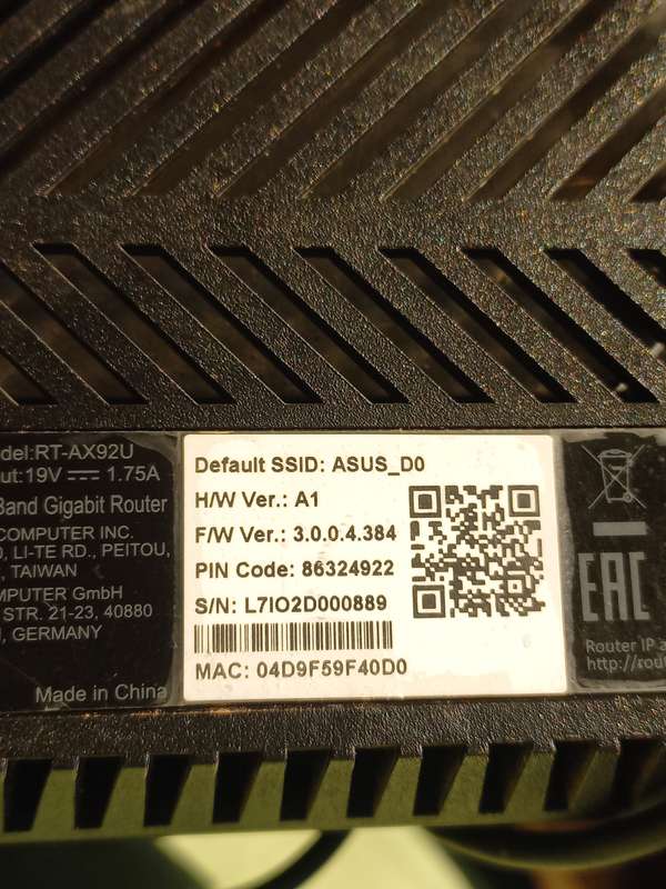 Asus AX6100 Tri-band WiFi 6 (802.11ax) Gaming Router - working order