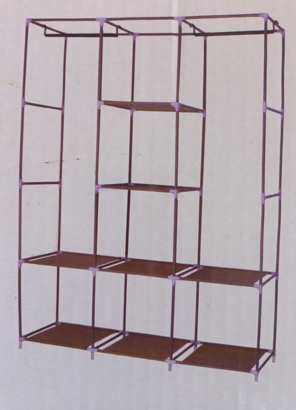 Cotton Collapsible Wardrobe  (Finish Colour - Brown, DIY (OPEN BOX)