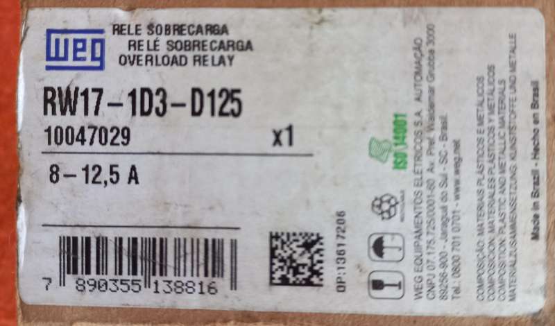 2x new/unused Weg RW17D thermal overload relays - see phots & description