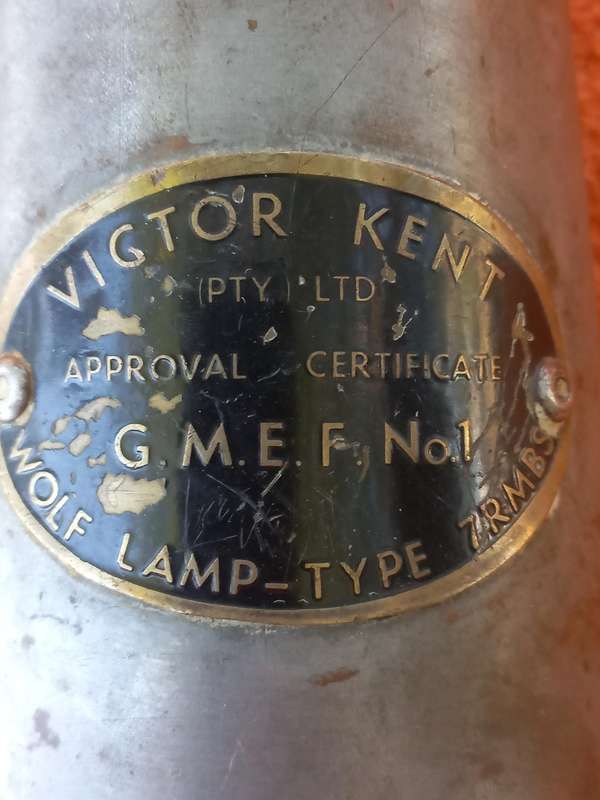Victor Kent - Wolf Lamp 7RMBS - Miners Lamp G.M.E.F No1 - 1950s - 1970s