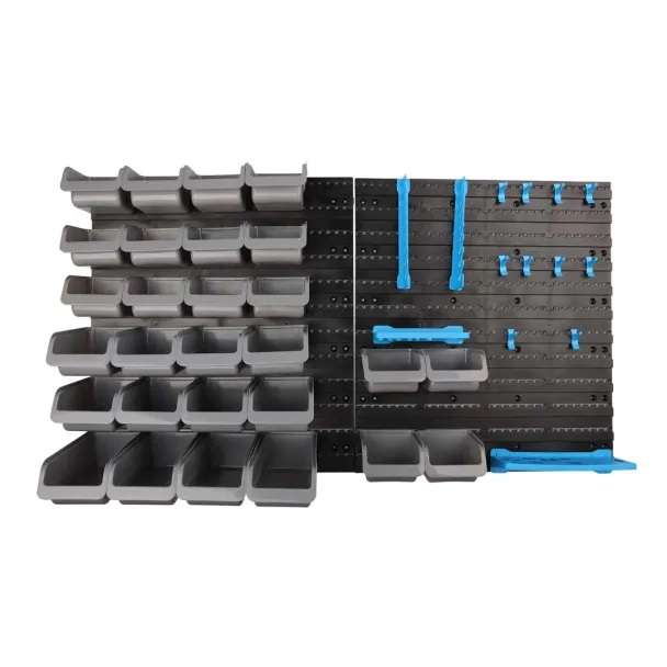 FRAGRAM 43-Piece wall mount Storage Bins, hangers, hooks & holder organizer