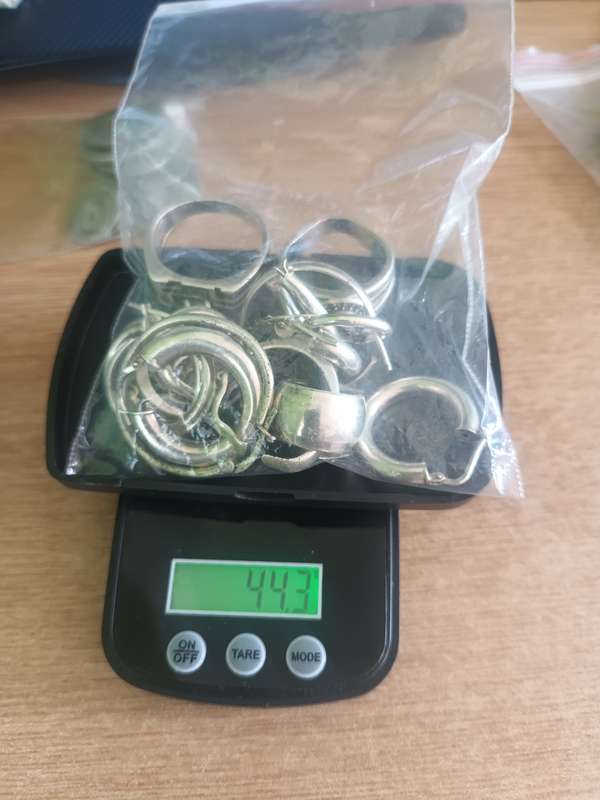 Sterling Silver Scrap rings and earrings 44.3 grams