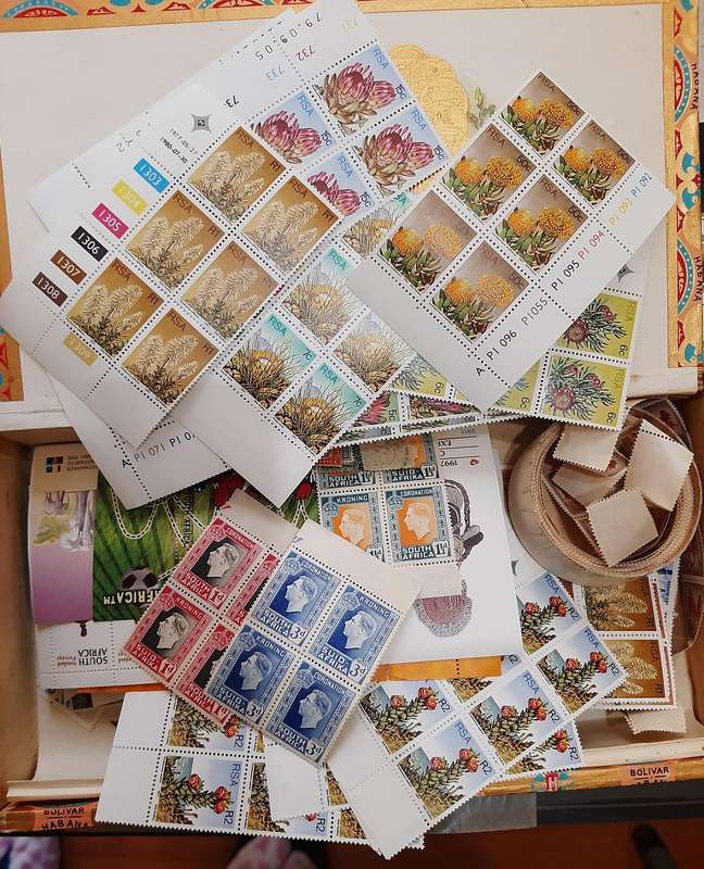 Union of South Africa in box control blocks, full sheets & mini sheets, MNH & used (no sleeves inclu