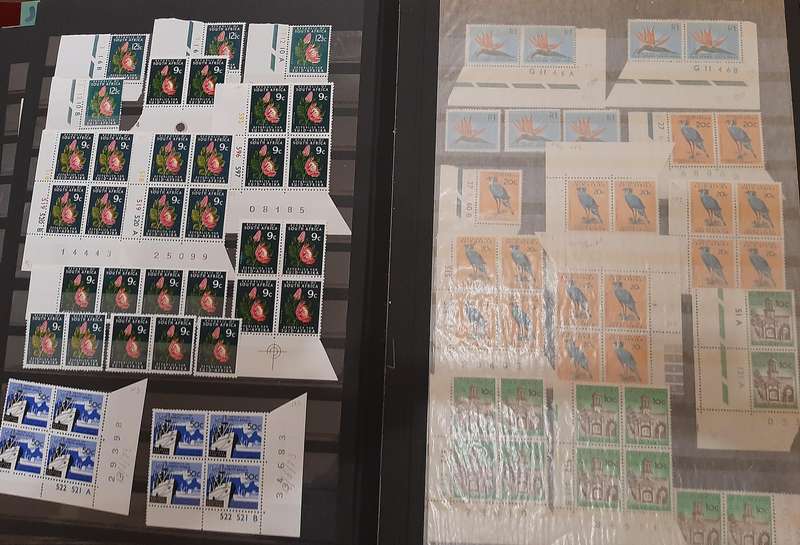 Union of South Africa in box control blocks, full sheets & mini sheets, MNH & used (no sleeves inclu